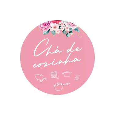 Imagem de Adesivos Personalizados Chá De Cozinha 5x5cm Rosa