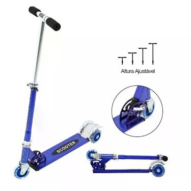 Imagem de Patinete Scooter Infantil Azul de Alumínio - Dm Toys - DM Radical
