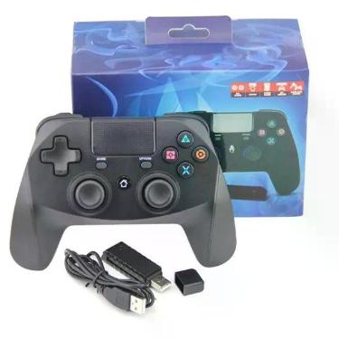 Imagem de Controle Sem Fio P/ Playstation 4 Ps3 PC Wireless + Receiver - TechBra