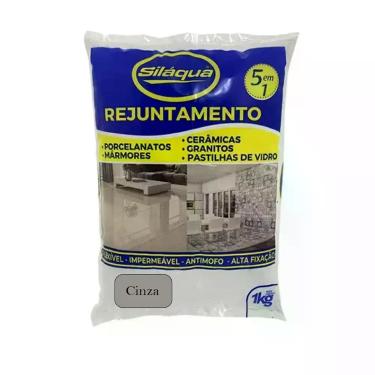 Imagem de Rejunte 1kg 5x1 Porcelanatos Cerâmica Piscina - Cinza - SILAQUA