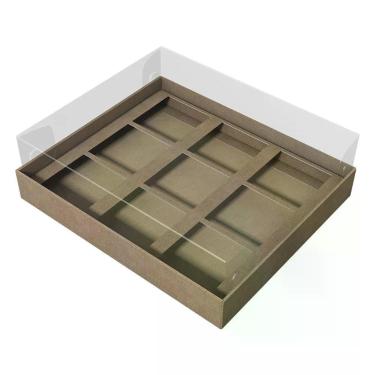 Imagem de Caixa Para Brigadeiro Kraft - 9 Cavidades - 10 Unidades