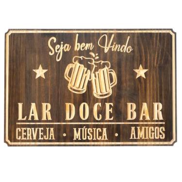Imagem de Placas Para Churrasqueiras Boteco Bar em Madeira Entalhada - CARMISINI