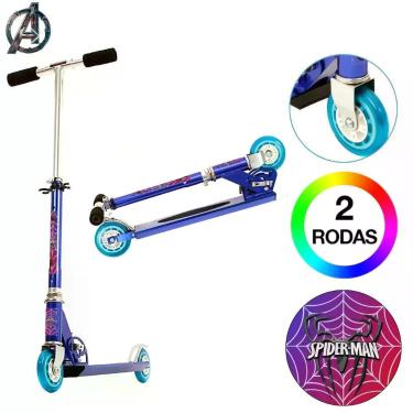 Imagem de Patinete Scooter Marvel SpiderMan Infantil Azul de Alumínio - DM Radic