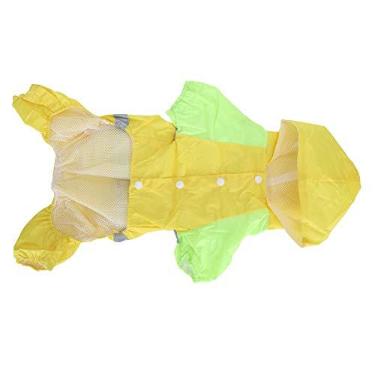 Imagem de Capa de chuva, capa de chuva para cães, ajuste seguro e perfeito, peso leve, acessório para animais de estimação, visibilidade extra, mais (amarelo, GG)