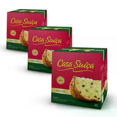 Imagem de 3 Panetones Casa Suíça, Tradicional, Pannetone de 400g - Casa Suiça