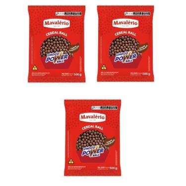 Imagem de Kit 3 Choco Power Ball Sabor Chocolate - Mavalério