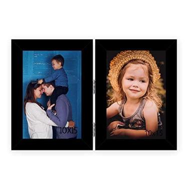 Imagem de Porta Retrato 10x15 Agrupado 2 Vertical para fotografia (Preto)