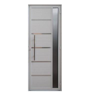 Imagem de Porta de Alumínio Lambril Solara com Visor e Puxador 80 x 210 Abertura