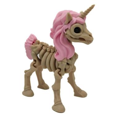 Imagem de Decoração de Unicórnio Esqueleto Articulado e Brinquedo Antiestresse -