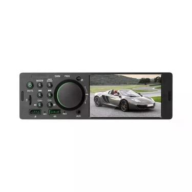 Imagem de Rádio De Carro Bluetooth MP5 De 4 Polegadas Com Luzes Coloridas, Chama