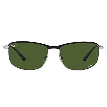 Imagem de Óculos de Sol Ray-Ban Polarizado 0RB3671CH 9144P1 Tam 60 / Preto/Prata - Lentes Verde