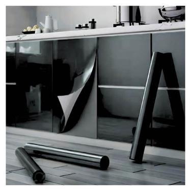 Imagem de Adesivo Vinil Preto Brilho Envelopar Geladeira Móvel 6mx50cm - BG Ades