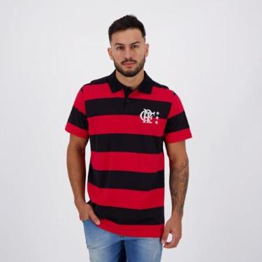 Imagem de Braziline Camisa Polo Flamengo Control, Preto/Vermelho, GG