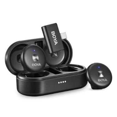 Imagem de Microfone de Lapela Omic-U USB Tipo C Preto Ideal para Gravações e Conferências Ampla Compatibilidade MPOWER