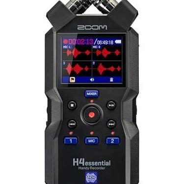 Imagem de Zoom Gravador portátil H4 Essential para músicos, podcasts e cineastas | Áudio sem clipe com flutuador de 32 bits, 4 faixas, microfones estéreo, 2 entradas XLR/TRS, interface de áudio USB