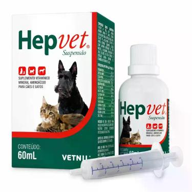 Imagem de Hepvet Suspensão 60ml Vetnil Suplemento Hepático para Cães e Gatos Saú