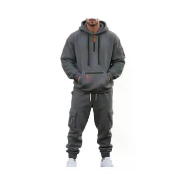 Imagem de Conjunto De Moletom Masculino Para Outono E Inverno, Suéter Casual Com