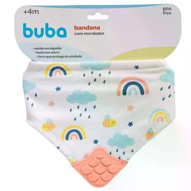 Imagem de Bandana Infantil Com Mordedor Arco-Iris E Abelha 15283 - Buba