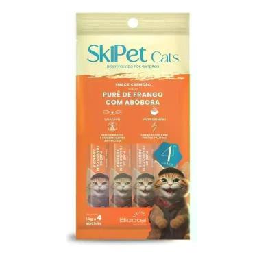Imagem de Skipet Cats Snack Cremoso Sabor Purê Frango com Abóbora 4 Sachês