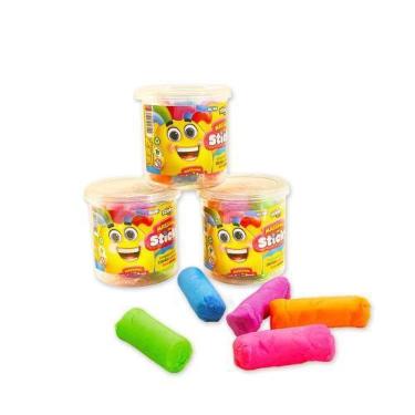 Imagem de Pote de Massinha de Modelar 75g 5 Unidades Coloridas Sortido Brinquedo