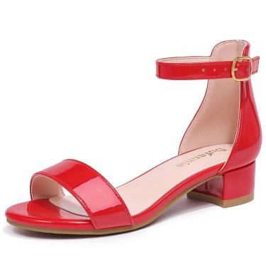 Imagem de Sapatos Dufannie Red Toddler Girl Heels Kids Dress Sandálias tamanho 1