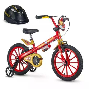 Imagem de Bicicleta Iron Man Homem de Ferro Aro 16 Menino Nathor com Capacete Pr