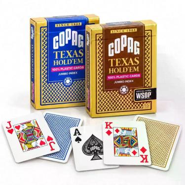 Imagem de Kit 2 Baralhos Copag Texas Holdem Azul e Dourado