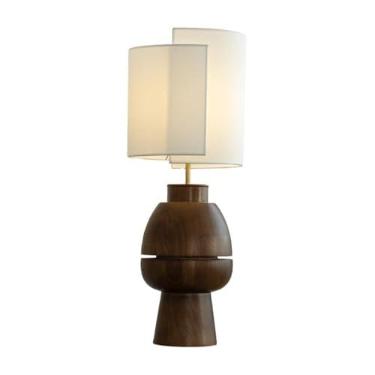 Imagem de Luminária de mesa vintage francesa retrô, estilo wabi sabi, para quarto, design americano/chinês, luminária de cabeceira sofisticada para quarto principal (20 x 50 cm)