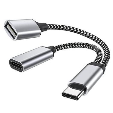 Imagem de MOGOOD Divisor USB C OTG 18W PD para USB Divisor 1 em 2 Saídas Adaptador de Carregamento para Galaxy S24 Google Chromecast Fire Stick Pi-KVM Impressora 3D Octo4a Fifine