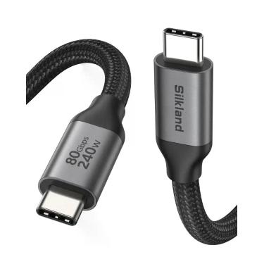 Imagem de Cabo USB-C Silkland 80 Gbps 3 m 240 W Thunderbolt 5