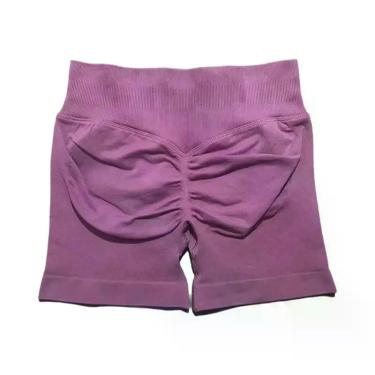 Imagem de Shorts De Yoga E Corrida Femininos De Cintura Alta Sem Costura, Elásti