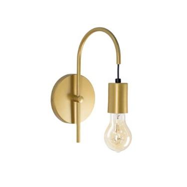 Imagem de Arandela Moderna Abajur de Parede - Luminária para Quarto e Cabeceira de Cama, Iluminação Suave LED Bivolt 110/220V, Design Minimalista para Decoração Contemporânea (Dourado,1)
