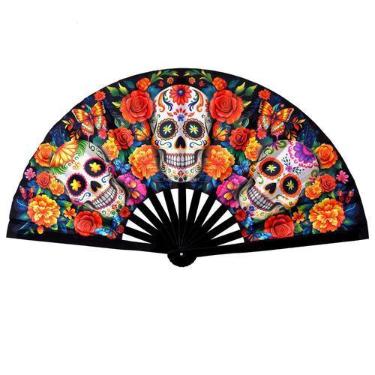 Imagem de Rave Fan Nydotd UV Glow portátil dobrável em bambu de 34 cm