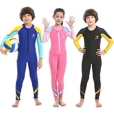 Imagem de ZCCO Roupa de banho infantil, para meninos e meninas, UPF50+ Rash Guard, roupa de banho