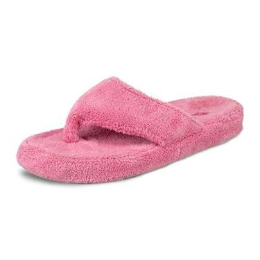 Imagem de Acorn Pantufas femininas de spa com conforto de contorno de nuvem – suporte de arco e forro felpudo felpudo, perfeito para praia, acampamento, piscina ou banheiro, Azalea, 6.5-7.5