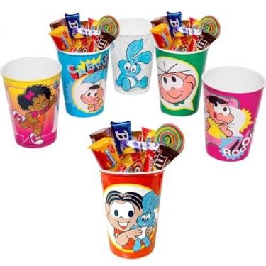 Imagem de Kit 10 Copos De Suco Refrigerante Da Turma Da Mônica 320ml para Aniversário Infantil Lembrança de Festa