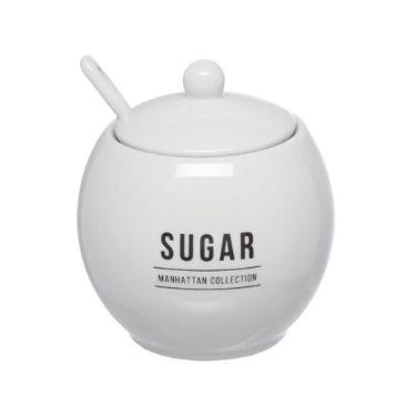 Imagem de Açucareiro Porta Açúcar Com Colher E Tampa Porcelana Luxo Mesa Posta S