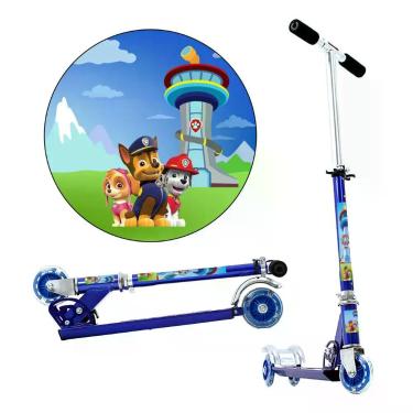 Imagem de Patinete Patrulha Canina 3 Rodas Infantil Azul de Alumínio - DM Radica