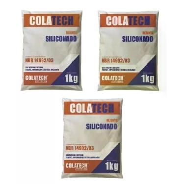 Imagem de kit 3unid Rejunte Siliconado Marfim 1kg Colatech