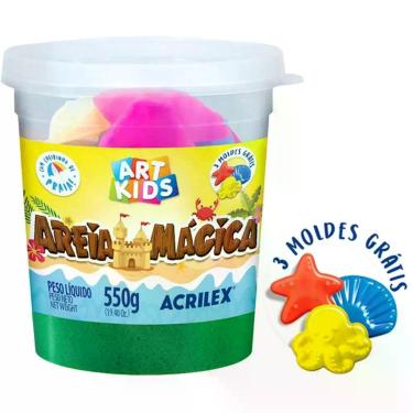 Imagem de Massa Areia Areia Magica Verde 550G C/MOLD Pote - Acrilex