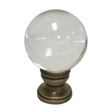 Imagem de Royal Designs, Inc. Acabamento de bola de cristal transparente para abajur, F-5045AB-1, latão antigo