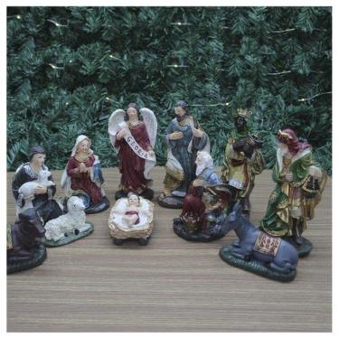 Imagem de Decoração Presépio De Natal Nascimento Jesus 11 Peças 15cm - Gici Chri