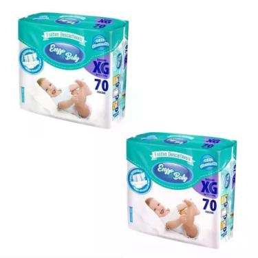 Imagem de Kit 2 Pacotes Fralda Descartável Bebê Atacado Barato Enzzo Baby Pacotã