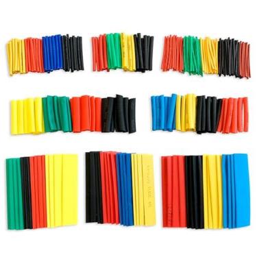 Imagem de Kit 328 Peças Tubo Macarrao Espaguete Termo Retratil Premium Isolante Isolar Fio Cor COLORIDO- Completo!