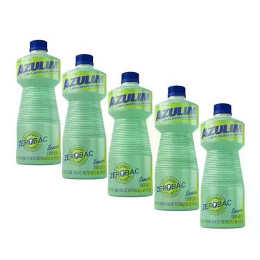 Imagem de Desinfetante Asseptegel Azulim Zerobac Lemon 1 Litro Kit 5 - Start, De