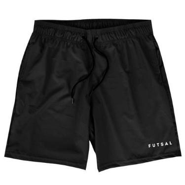 Imagem de Shorts Futsal Masculino Preto Elastano Premium WSS Futsal, Preto, M