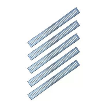 Imagem de Kit Ralo Grelha Linear GEZ004X5OM com Escoamento Eficiente e Caixilho em Aço Galvanizado Cinza Ouro Minas