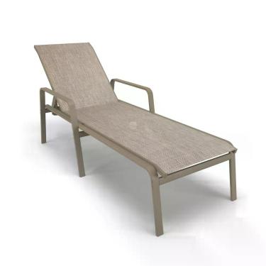 Imagem de Espreguiçadeira Piscina Praia Alumínio Fendi Tela Mocca
