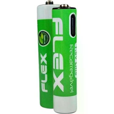 Imagem de Kit Pilha Recarregável FX-LAAA4 1.5V com Capacidade 1200MAH e Cabo USB-C para Recarga Simultânea 4 Unidades 2 Flex