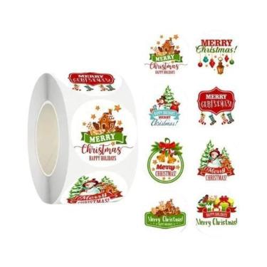 Imagem de Adesivos De Feliz Natal Em Ouro Rosé 500pcs 1 Polegada Autoadesivos De